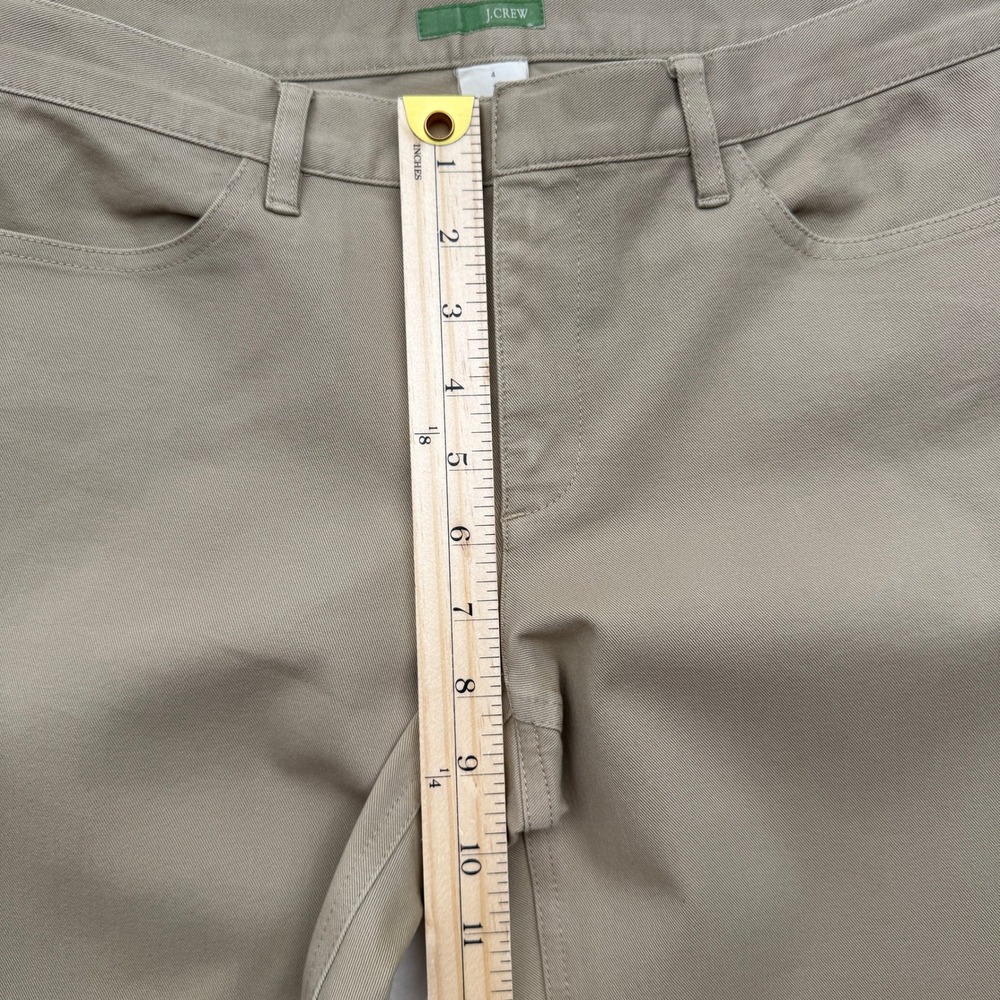J.Crew Chino Pants Womens 4 Tan Khaki Straight Leg Cotton Stretch Twill Mid Rise - Picture 5 of 11